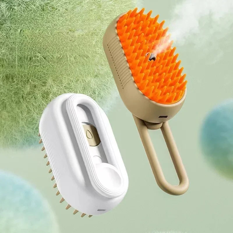 3-in-1 Dog Hair Brush Cat Hair Electric  Anti Flying Pet Cleaning Brush Steam Spray Massage Hair Removal Comb