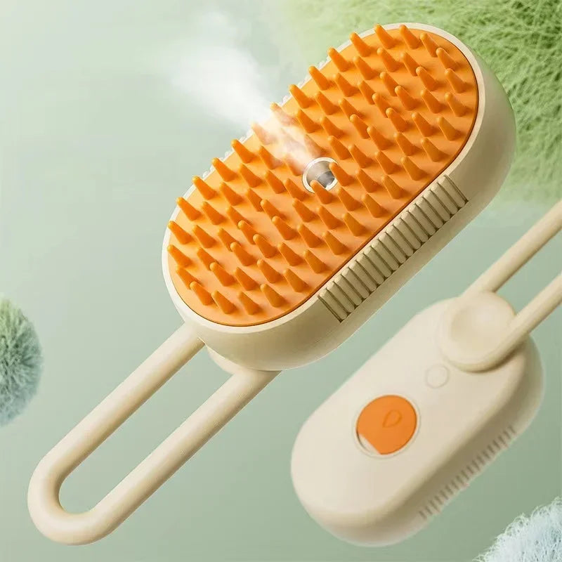 3-in-1 Dog Hair Brush Cat Hair Electric  Anti Flying Pet Cleaning Brush Steam Spray Massage Hair Removal Comb